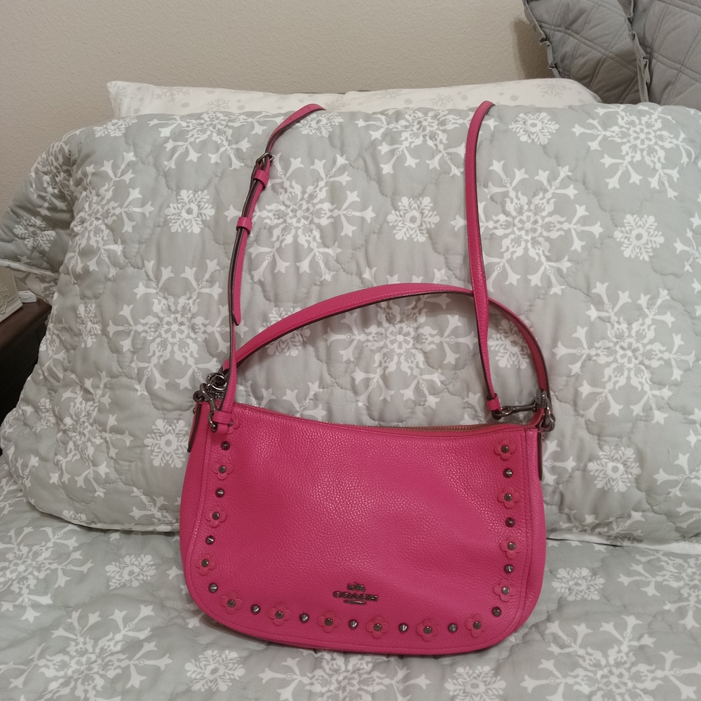 Coach Pink Leather Shoulder Bag